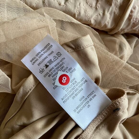 Maya Deluxe NEW Puff Sleeve Sequin Embellished Mini Dress - Gold Multi - 6 - Picture 9 of 10